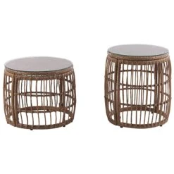 Beliani - RAVELLO - Loungeset Voor 4 - Natuurlijk - PE Rotan -Meubels Voor Thuis 9451656