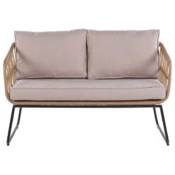 Beliani - RAVELLO - Loungeset Voor 4 - Natuurlijk - PE Rotan -Meubels Voor Thuis 9451688