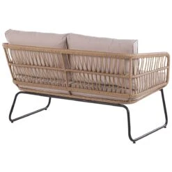 Beliani - RAVELLO - Loungeset Voor 4 - Natuurlijk - PE Rotan -Meubels Voor Thuis 9451691