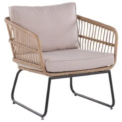 Beliani - RAVELLO - Loungeset Voor 4 - Natuurlijk - PE Rotan -Meubels Voor Thuis 9451700