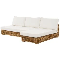 Beliani - VARALLO - Loungeset Voor 4 - Natuurlijk - Rotan -Meubels Voor Thuis 9452018