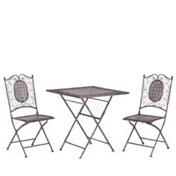 Beliani - BORMIO - Bistroset Voor 2 - Zwart - IJzer