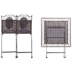 Beliani - BORMIO - Bistroset Voor 2 - Zwart - IJzer 15 Beliani - BORMIO - Bistroset Voor 2 - Zwart - IJzer -Meubels Voor Thuis 9454860