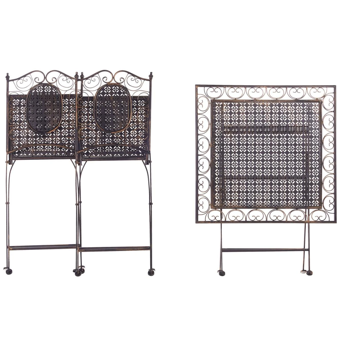 Beliani - BORMIO - Bistroset Voor 2 - Zwart - IJzer 6 Beliani - BORMIO - Bistroset Voor 2 - Zwart - IJzer - Afbeelding 4