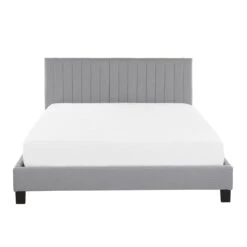 Beliani-POITIERS -Tweepersoonsbed-Lichtgrijs-160 X 200 Cm-Polyester -Meubels Voor Thuis 9455183