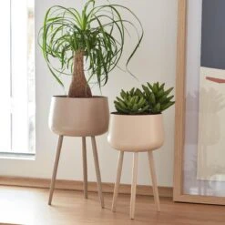 Kave Home Apia Plantenstandaard Ø 15 Cm - Beige -Meubels Voor Thuis 9455922