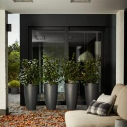 Elho Pure Soft Round High Bloempot Ø 35 Cm - Antraciet -Meubels Voor Thuis 9457699