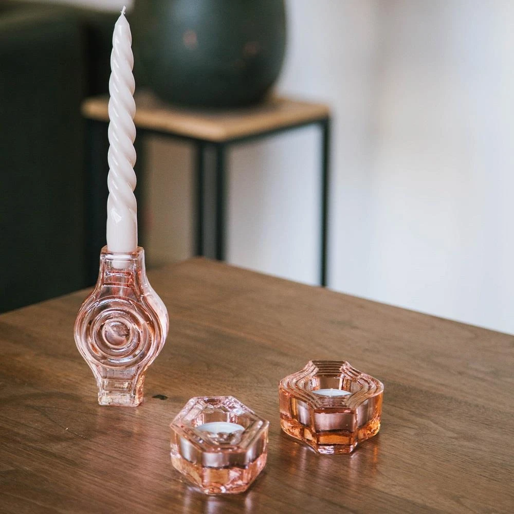 Brût Homeware, Set Van 2 Kaarshouder, Rond, Zacht Roze 8 Brût Homeware, Set Van 2 Kaarshouder, Rond, Zacht Roze - Afbeelding 6