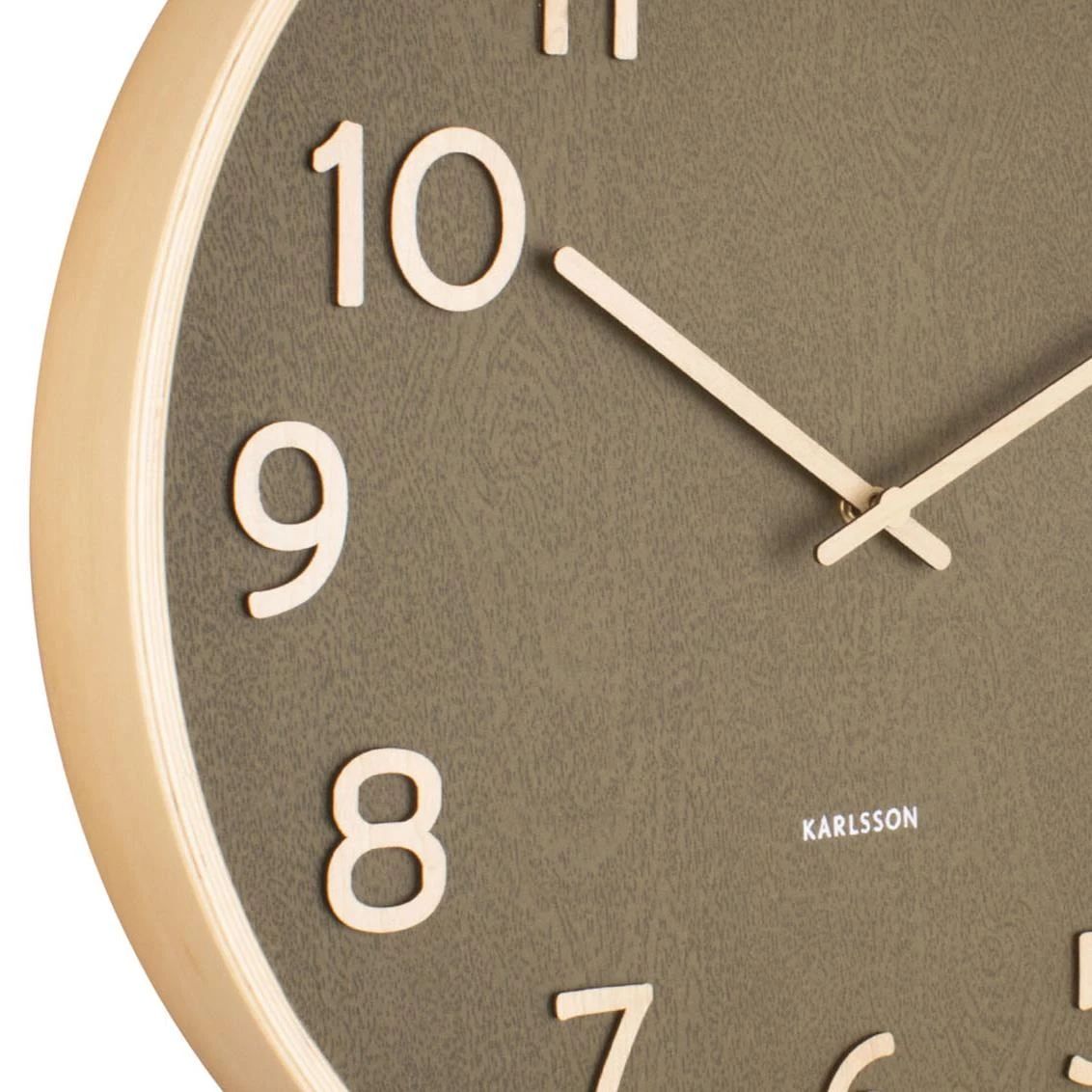 Karlsson Pure Wood Grain Klok - Mosgroen 6 Karlsson Pure Wood Grain Klok - Mosgroen - Afbeelding 4
