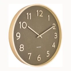 Karlsson Pure Wood Grain Klok - Mosgroen 12 Karlsson Pure Wood Grain Klok - Mosgroen -Meubels Voor Thuis 9459790