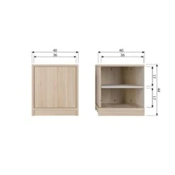 Vtwonen Modulair Onderkast - Eikenhout Fineer - Naturel - 44x40x40 -Meubels Voor Thuis 9461373
