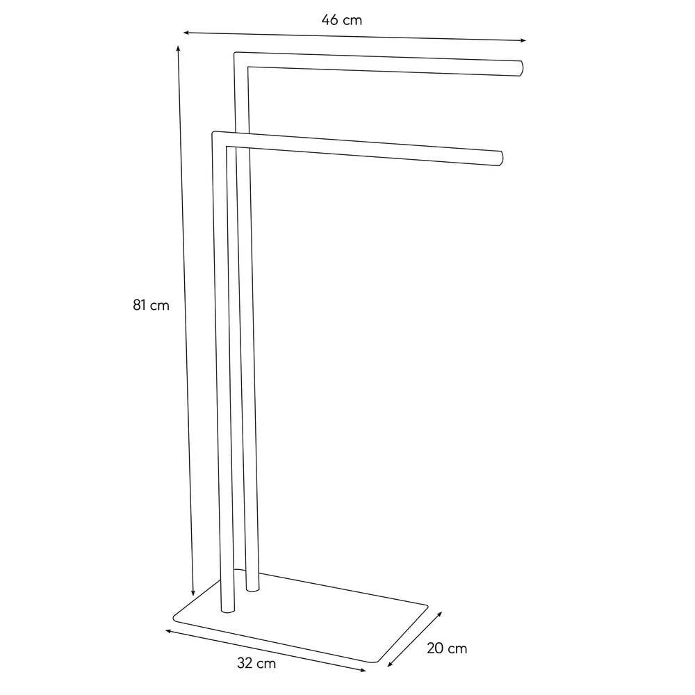 Sealskin Tube Vrijstaand 2-armig Handdoekrek - Chroom 12 Sealskin Tube Vrijstaand 2-armig Handdoekrek - Chroom - Afbeelding 10