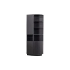 WOOOD Exclusive Finca Opbergkast Rond Rechts - Zwart - 210x78x40 -Meubels Voor Thuis 9465883