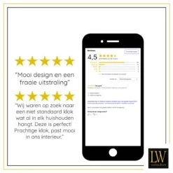 LW Collection Wandklok Olivier Ø60cm - Zwart -Meubels Voor Thuis 9468034