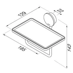 Geesa Opal Toiletrolhouder Met Planchet - Zwart -Meubels Voor Thuis 9468042