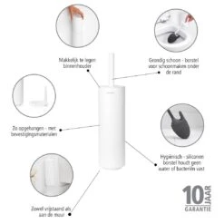 Brabantia MindSet Toiletborstel Met Houder - Mineral Fresh White -Meubels Voor Thuis 9473808