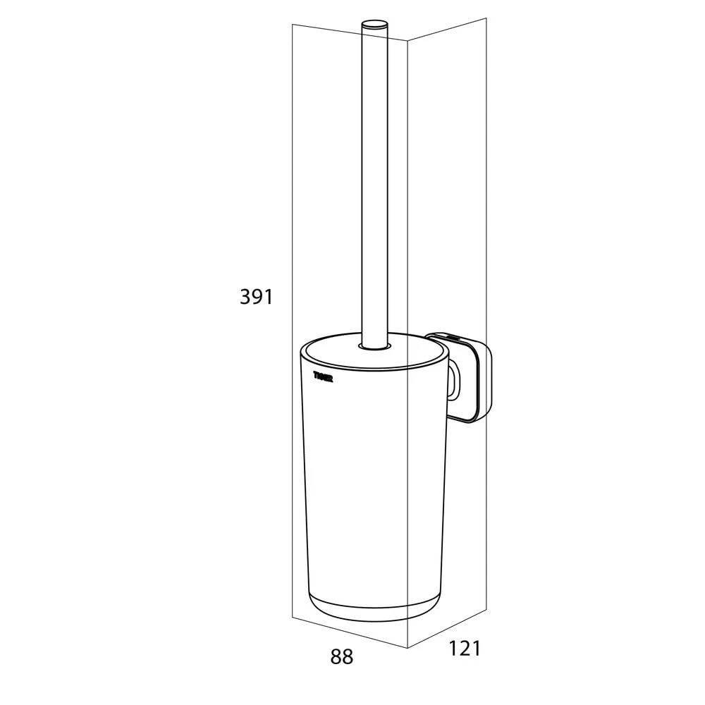 Tiger Carv Toiletborstel Met Muurhouder - Zwart 7 Tiger Carv Toiletborstel Met Muurhouder - Zwart - Afbeelding 5