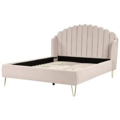 Beliani - AMBILLOU - Bed - Lichtbeige - 160 X 200 Cm - Polyester -Meubels Voor Thuis 9484461