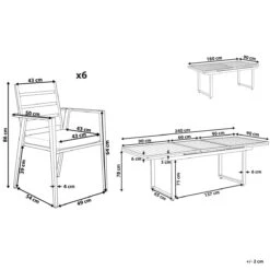 Beliani - VALCANETTO|TAVIANO - Tuinset Voor 6 - Zwart - Aluminium 18 Beliani - VALCANETTO|TAVIANO - Tuinset Voor 6 - Zwart - Aluminium -Meubels Voor Thuis 9485608