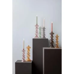 Present Time - Kandelaar Totem - Bruin - 16x16x41cm -Meubels Voor Thuis 9487308