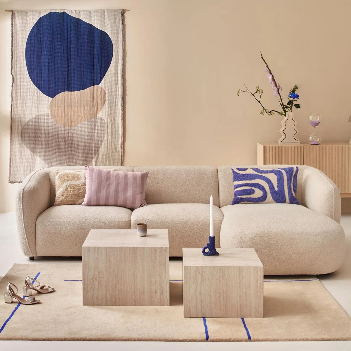 By FonQ Soft Chaise Longue Rechts - Crème 3 By FonQ Soft Chaise Longue Rechts - Crème - Afbeelding 2