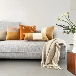 Malagoon Festivity Wool Sierkussen - Yellow Naturel -Meubels Voor Thuis 9487656