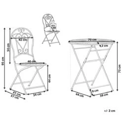Beliani - TRENTO - Bistroset Voor 2 - Groen - Metaal -Meubels Voor Thuis 9487806