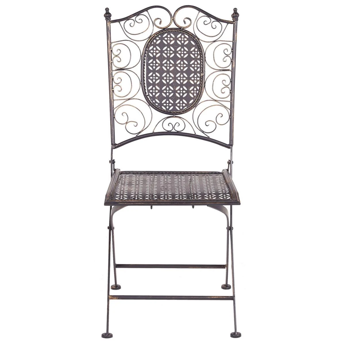 Beliani - BORMIO - Bistroset Voor 2 - Zwart - IJzer 8 Beliani - BORMIO - Bistroset Voor 2 - Zwart - IJzer - Afbeelding 6