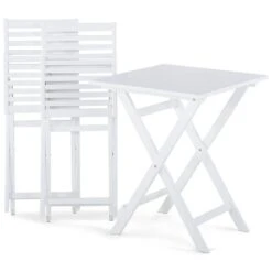 Beliani - FIJI - Bistroset Voor 2 - Wit |Blauw - Acaciahout 14 Beliani - FIJI - Bistroset Voor 2 - Wit |Blauw - Acaciahout -Meubels Voor Thuis 9487964