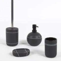 Kave Home - Zeepbakje Cerisa Van Zwarte Keramiek Met Wit Detail -Meubels Voor Thuis 9488257