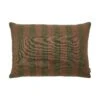 By FonQ Linen Stripe Sierkussen 40 X 60 Cm - Bruin/Groen -Meubels Voor Thuis 9488526
