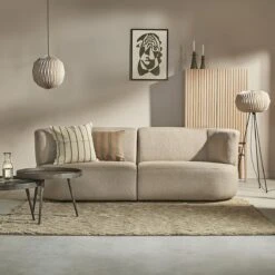 By FonQ Linen Stripe Sierkussen 40 X 60 Cm - Bruin/Groen -Meubels Voor Thuis 9488529