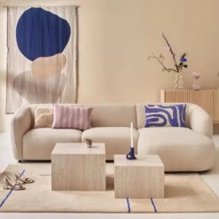 By FonQ Linen Stripe Sierkussen 40 X 60 Cm - Lavendel -Meubels Voor Thuis 9488530