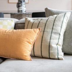 By FonQ Linen Line Sierkussen 50 X 50 Cm - Beige -Meubels Voor Thuis 9488541