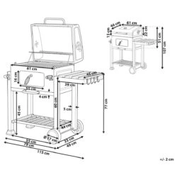 Beliani - PAVLOF - Houtskoolgrill - Grijs - Staal -Meubels Voor Thuis 9491202