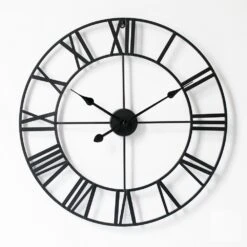 LW Collection Wandklok Olivier Ø60cm - Zwart