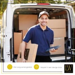 LW Collection Wandklok Olivier Ø60cm - Zwart -Meubels Voor Thuis 9495796