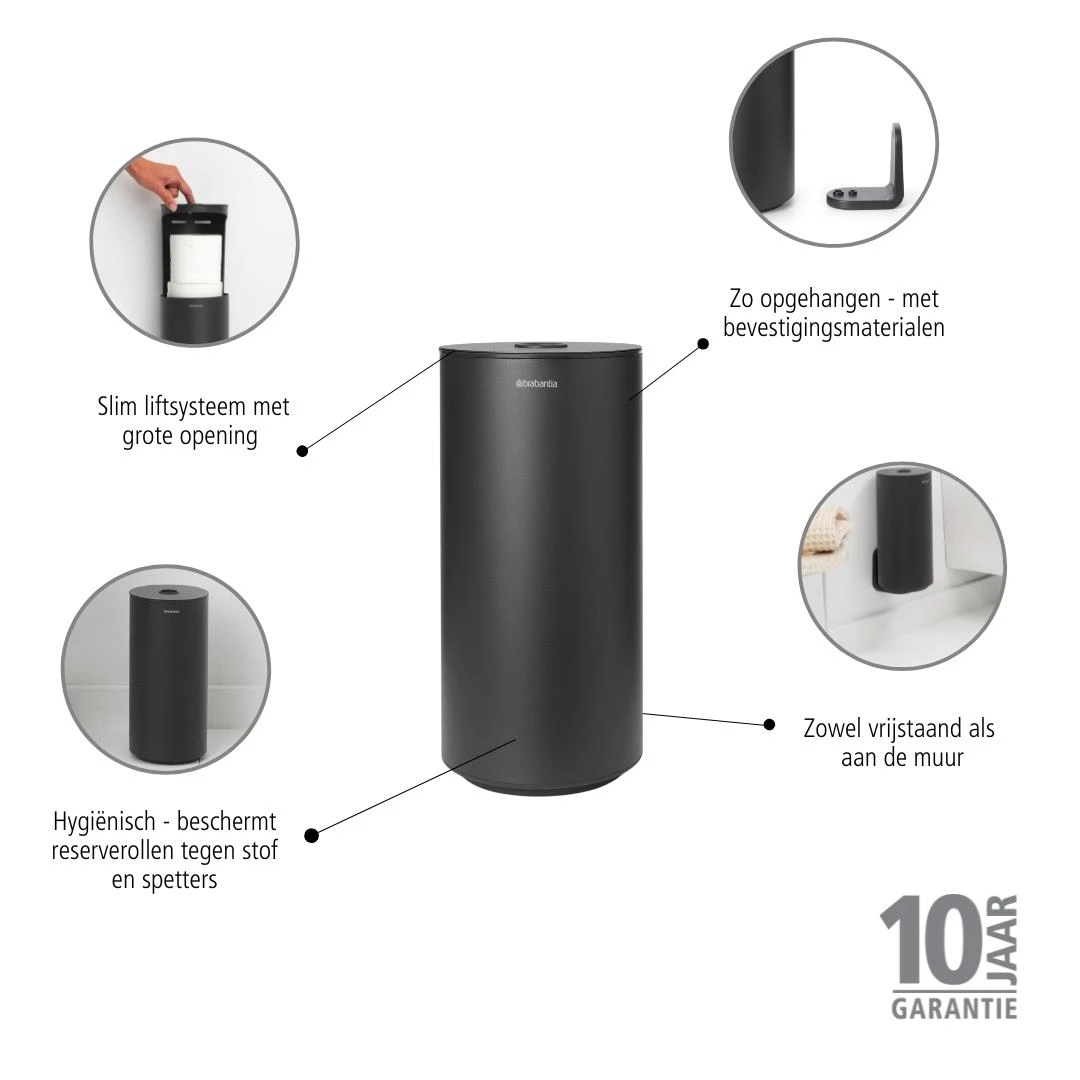 Brabantia MindSet Reserverolhouder - Mineral Infinite Grey 9 Brabantia MindSet Reserverolhouder - Mineral Infinite Grey - Afbeelding 7