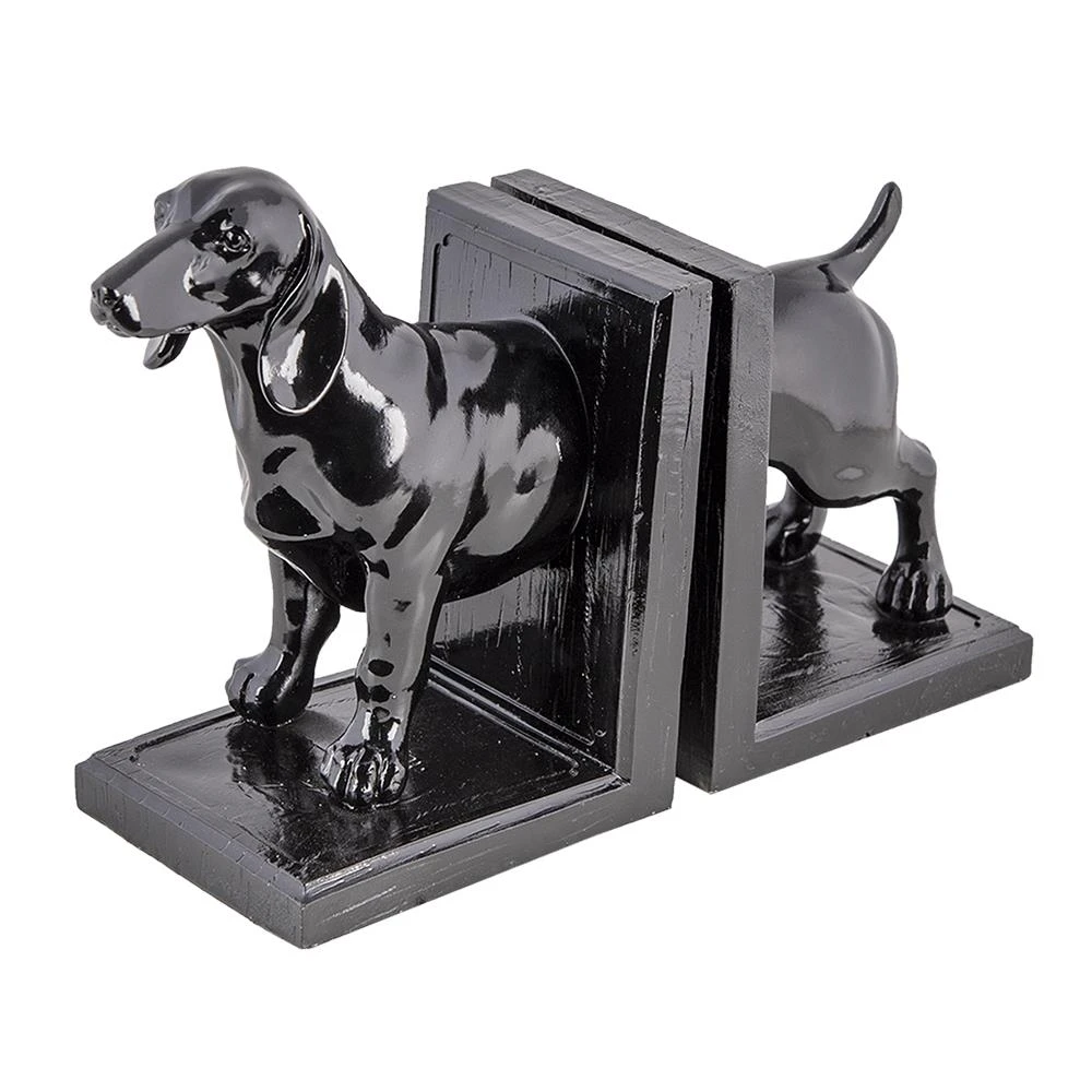 Clayre & Eef Boekensteunen Set Van 2 Hond 25x9x15 Cm Zwart Kunststof 5 Clayre & Eef Boekensteunen Set Van 2 Hond 25x9x15 Cm Zwart Kunststof - Afbeelding 3