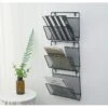 QUVIO Tijdschriften Organizer Wandmontage Zwart -Meubels Voor Thuis 9508167