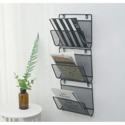 QUVIO Tijdschriften Organizer Wandmontage Zwart