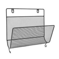 QUVIO Tijdschriften Organizer Wandmontage Zwart -Meubels Voor Thuis 9508173