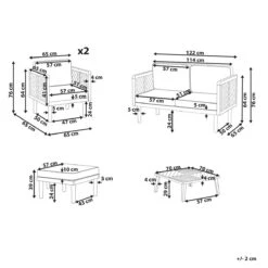 Beliani - BARATTI - Loungeset Voor 4 - Lichte Houtkleur - Acaciahout 23 Beliani - BARATTI - Loungeset Voor 4 - Lichte Houtkleur - Acaciahout -Meubels Voor Thuis 9528001