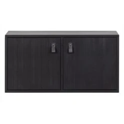 Vtwonen Lower Case 2-deurs - Grenen - Zwart - 41x81x35