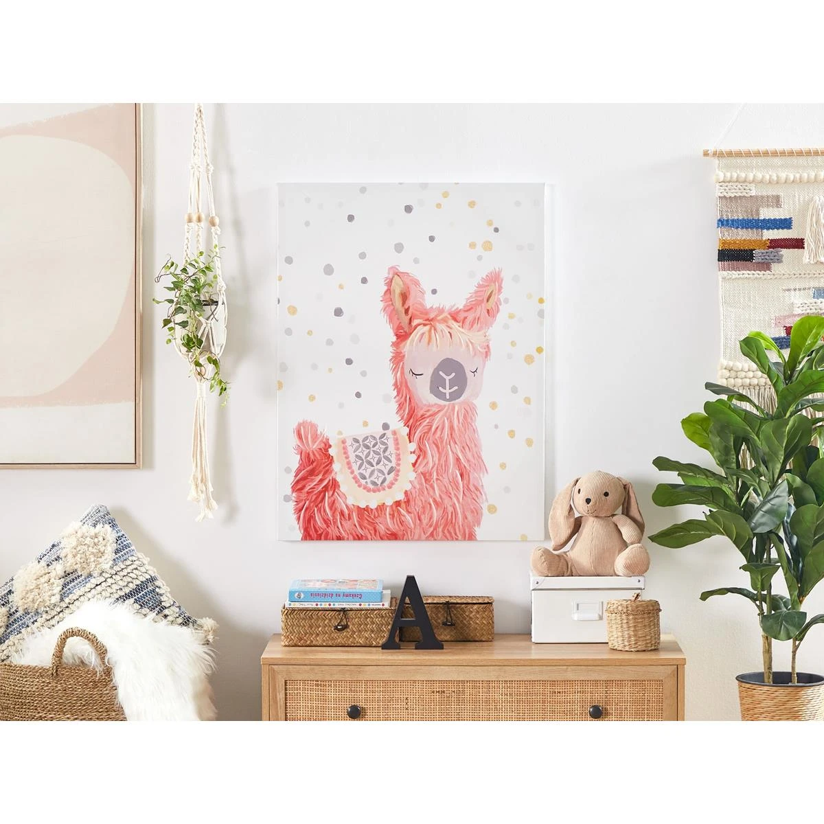 Beliani - AFASSA - Canvas - Roze - Polyester 4 Beliani - AFASSA - Canvas - Roze - Polyester - Afbeelding 2