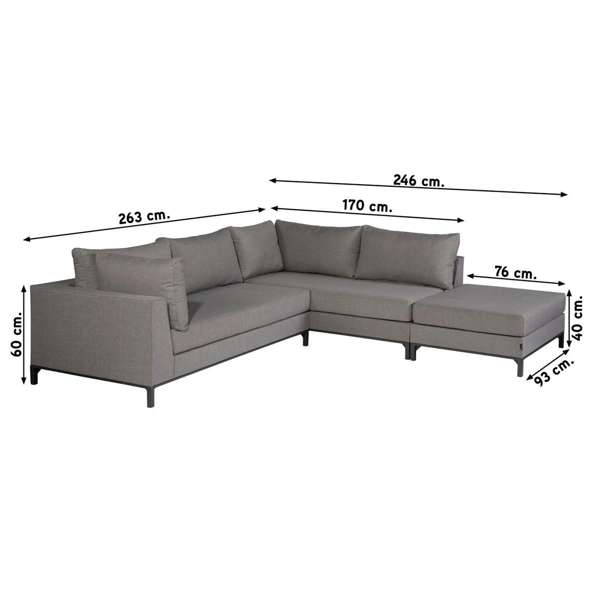 Exotan Sicilië Loungeset Rechts - Taupe 5 Exotan Sicilië Loungeset Rechts - Taupe - Afbeelding 3