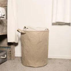 QUVIO Wasmand Rond - Kraftlook - L -Meubels Voor Thuis 9567388