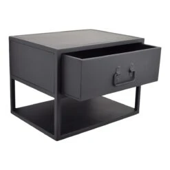 LOFT42 Djax Nachtkastje Industrieel - Zwevend - Zwart -Meubels Voor Thuis 9568683