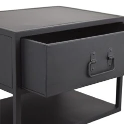 LOFT42 Djax Nachtkastje Industrieel - Zwevend - Zwart -Meubels Voor Thuis 9568689