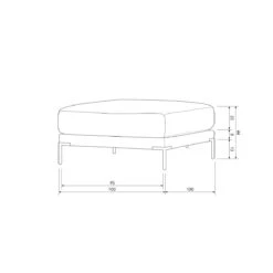 Vtwonen Couple Poef - Polyester - Zand - 44x100x100 -Meubels Voor Thuis 9570076